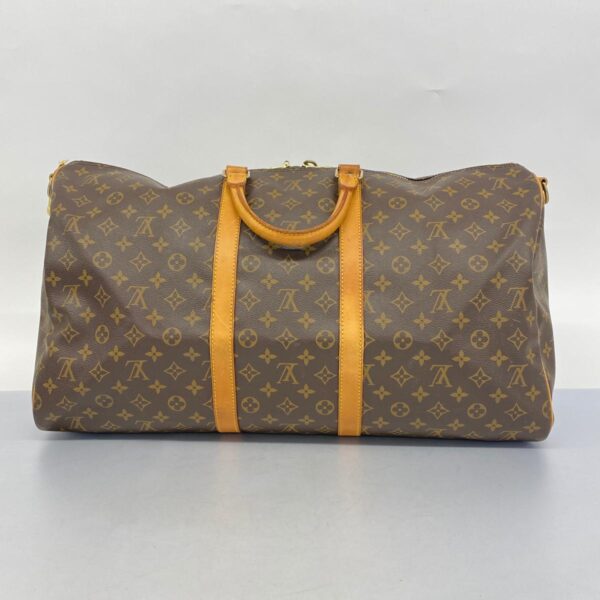 1240001050611 13 1 Louis Vuitton Monogram Keepall Bandouliere 55 Bag Brown