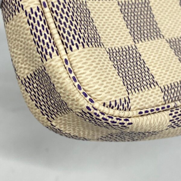 1240001050612 6 Louis Vuitton Damier Azur Mini Pochette Accessory Pouch White