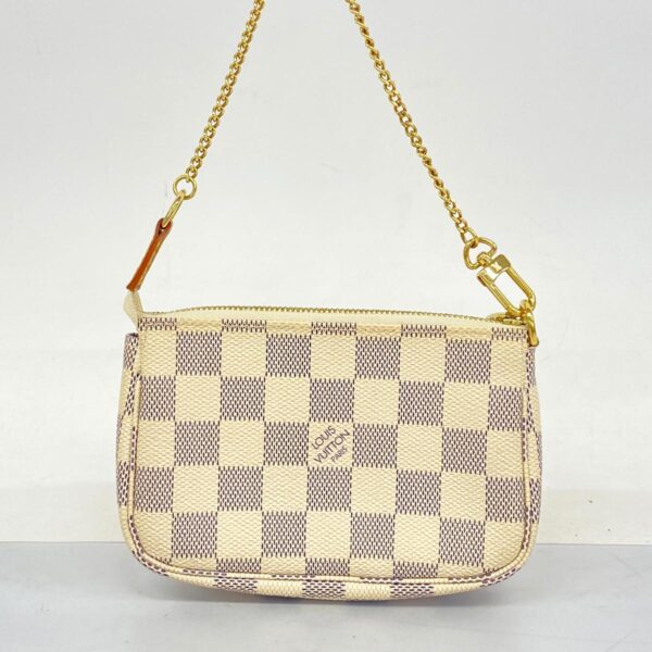 1240001050612 9 Louis Vuitton Damier Azur Mini Pochette Accessory Pouch White