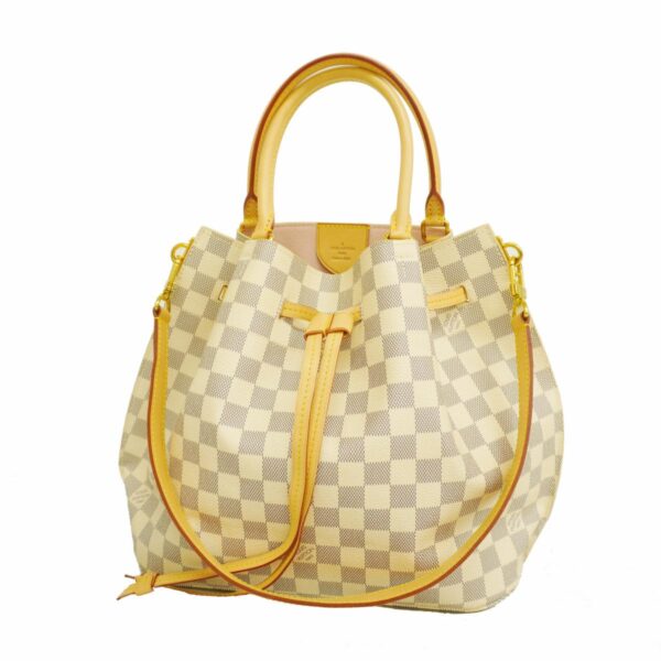 1240001050647 1 Louis Vuitton Damier Azur Girolatta 2way Bag White Rose Ballerine