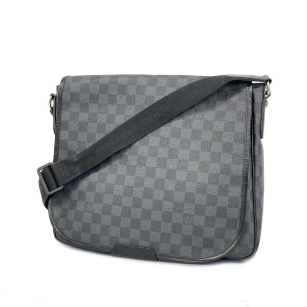 1240001050671 1 Louis Vuitton Damier Graphite Daniel MM Shoulder Bag Black