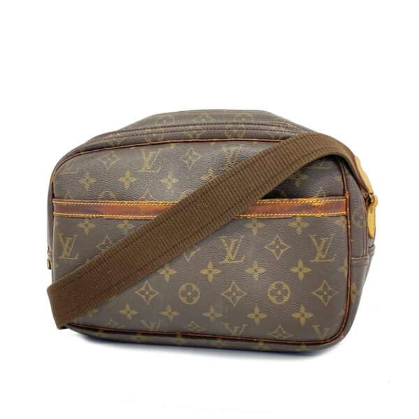 1240001050672 1 Louis Vuitton Monogram Reporter PM Shoulder Bag Brown