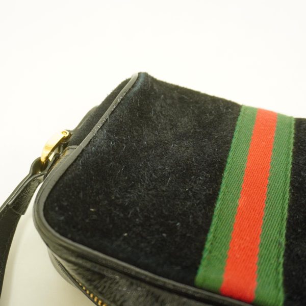 1240001050689 10 Gucci Sherry Line Suede Shoulder Bag Black