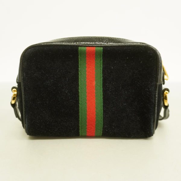 1240001050689 12 Gucci Sherry Line Suede Shoulder Bag Black