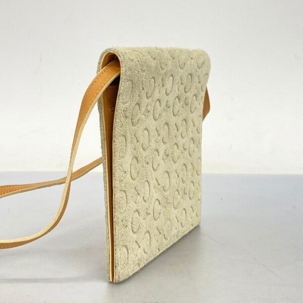 1240001050796 2 Celine C Macadam Suede Shoulder Wallet Beige