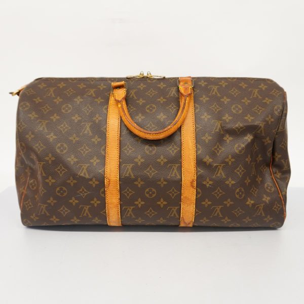 1240001050816 17 Louis Vuitton Keepall Bandouliere 50 Monogram Bag Brown