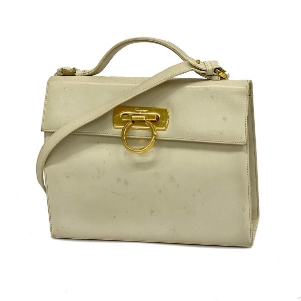 1240001050822 1 Salvatore Ferragamo Gancini 2WAY Bag White