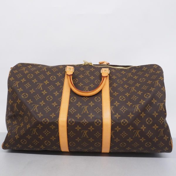 1240001050952 17 Louis Vuitton Keepall Bandouliere 55 Monogram Bag Brown