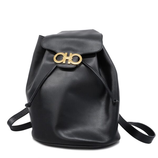 1240001050968 1 Salvatore Ferragamo Gancini Rucksack Black