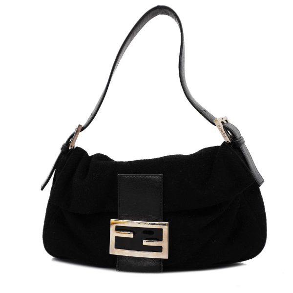 1240001051037 1 Fendi Mamma Bucket Felt Handbag Black