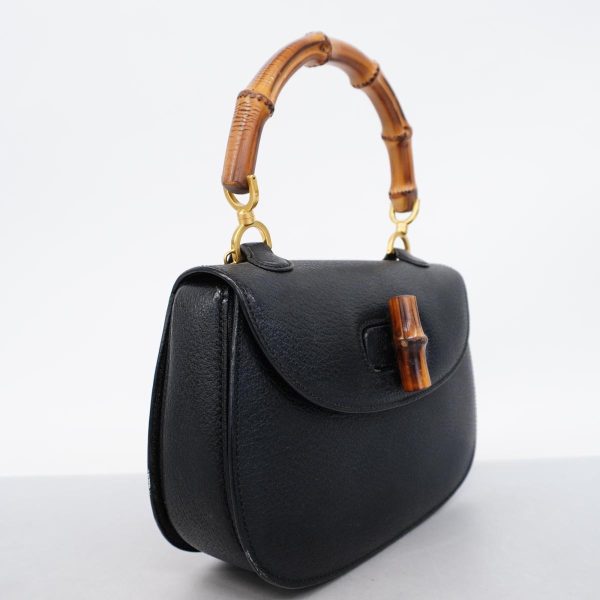 1240001051076 2 Gucci Bamboo Handbag Black