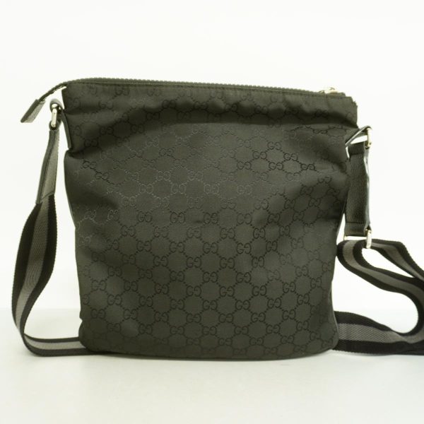 1240001051103 16 Gucci Gg Nylon Shoulder Bag Black