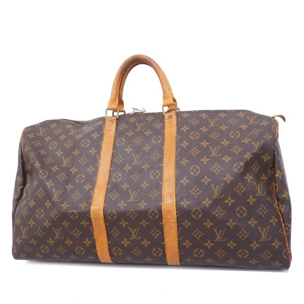 1240001051128 1 Louis Vuitton Keepall 55 Monogram Bag Brown