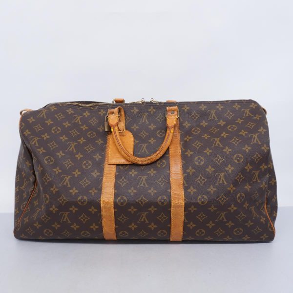 1240001051128 15 Louis Vuitton Keepall 55 Monogram Bag Brown