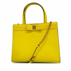 1240001051150 1 Salvatore Ferragamo Vara 2WAY Bag Yellow