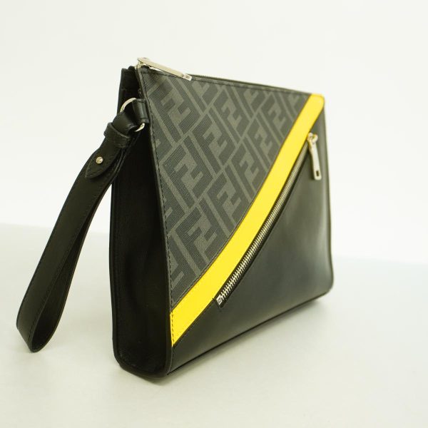 1240001051156 2 Fendi Zucca Clutch Bag Black Yellow