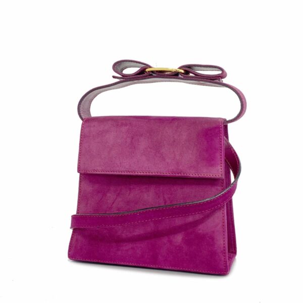 1240001051181 1 Salvatore Ferragamo Vara Suede 2WAY Bag Purple