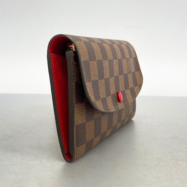 1240001051258 2 Louis Vuitton Portefeuille Emily Damier Long Wallet Ebene Rouge