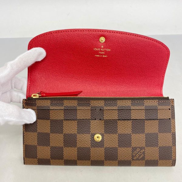 1240001051258 5 Louis Vuitton Portefeuille Emily Damier Long Wallet Ebene Rouge