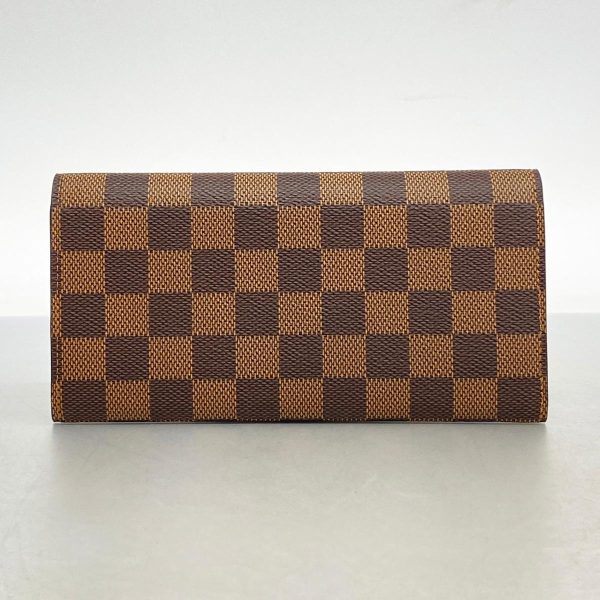 1240001051258 6 Louis Vuitton Portefeuille Emily Damier Long Wallet Ebene Rouge