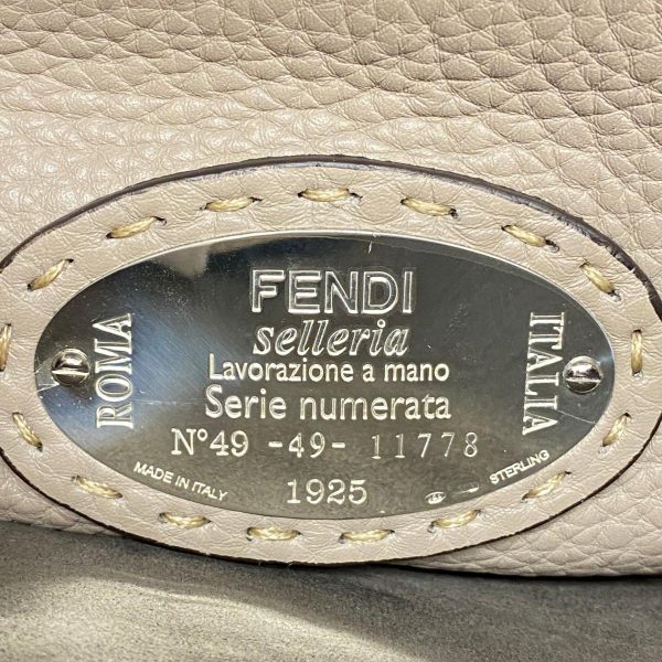 1240001051378 5 Fendi Sereria Peekaboo 2WAY Bag Greige