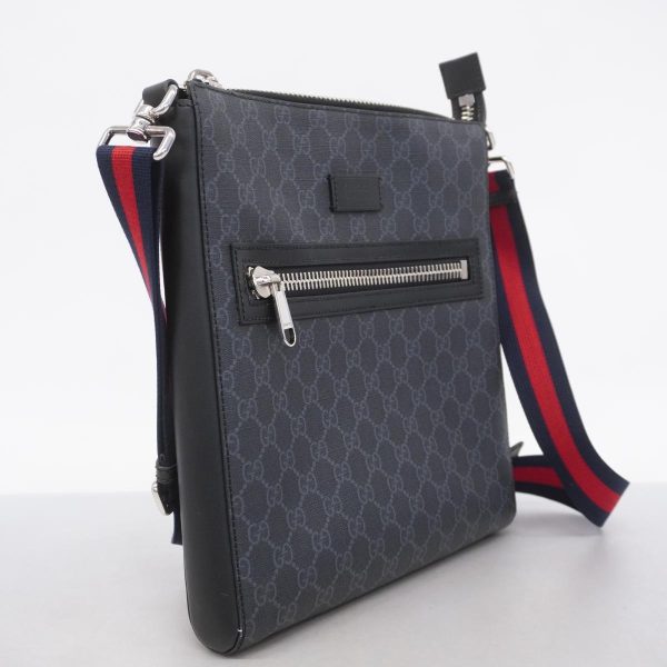 1240001051661 2 Gucci GG Supreme Sherry Line Shoulder Bag Black Black