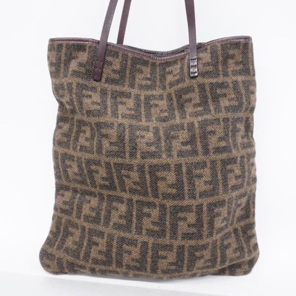 1240001051663 12 Fendi Zucca Wool Tote Bag Brown