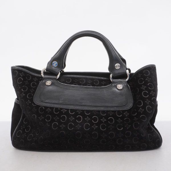 1240001051664 17 Celine C Macadam Suede Handbag Black