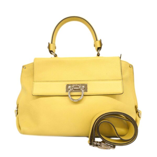 1240001051692 1 Salvatore Ferragamo Gancini 2WAY Bag Yellow