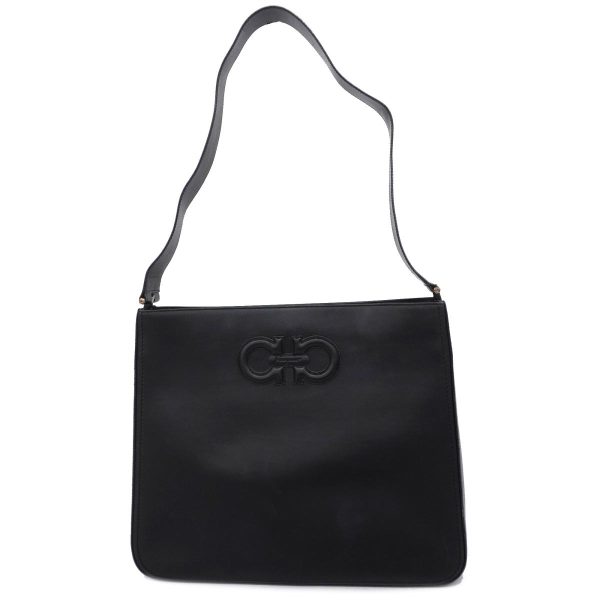 1240001051706 1 Salvatore Ferragamo Gancini Shoulder Bag Black