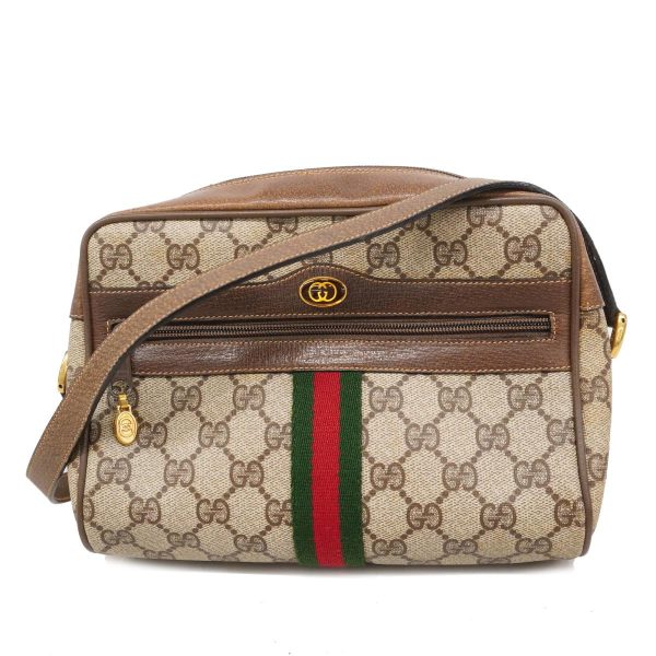 1240001051722 1 Gucci GG Supreme Sherry Line Shoulder Bag Brown