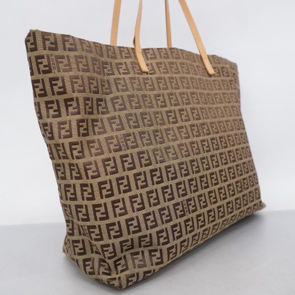 1240001051783 2 Fendi Zucchino Nylon Tote Bag Brown