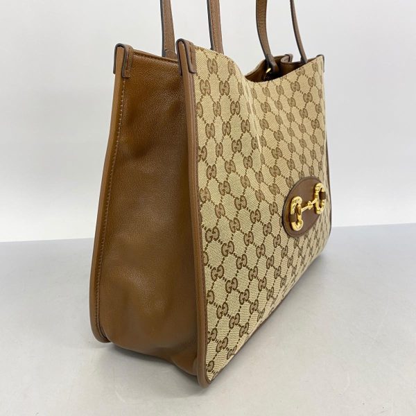 1240001051893 2 Gucci GG Horsebit Tote Bag Brown