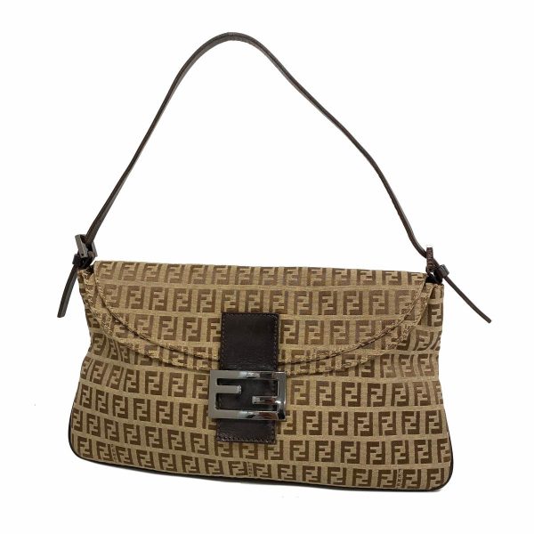 1240001051895 1 Fendi Zucchino Nylon Shoulder Bag Brown