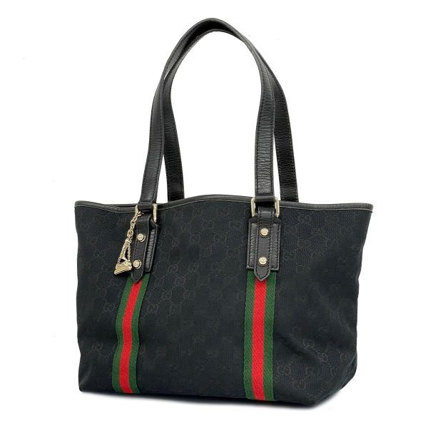 1240001051991 1 Gucci GG Sherry Line Tote Bag Black