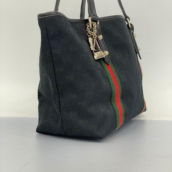 1240001051991 2 Gucci GG Sherry Line Tote Bag Black