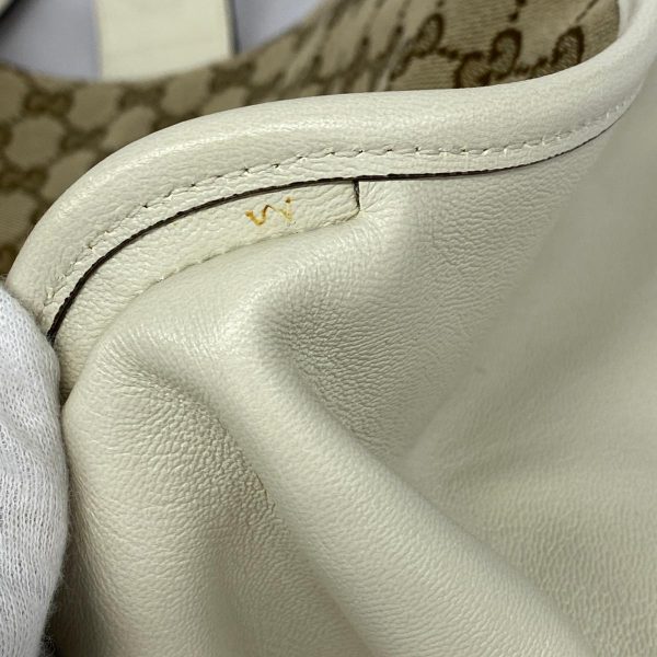 1240001052192 7 Gucci GG Horsebit Tote Bag Brown White