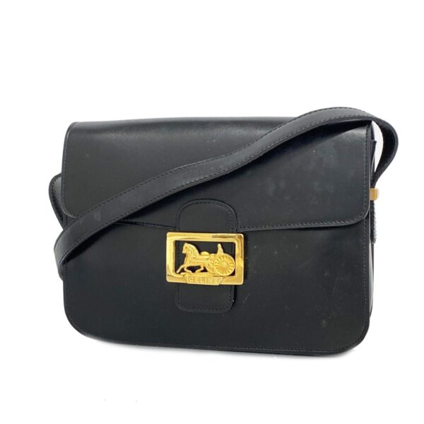 1240001052350 1 Celine Carriage Shoulder Bag Black