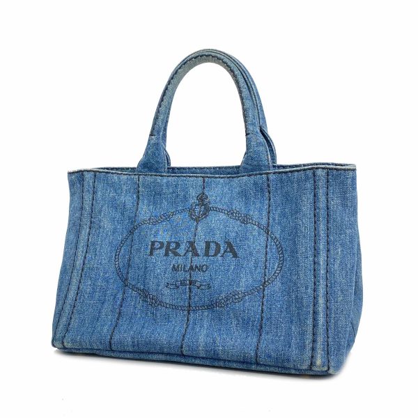 1240001052381 1 Prada Kanapa Denim Tote Bag Blue