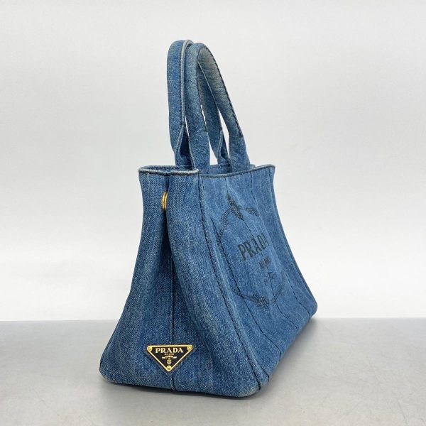 1240001052381 2 Prada Kanapa Denim Tote Bag Blue