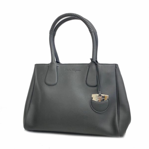 1240001052564 1 Salvatore Ferragamo Gancini Handbag Black