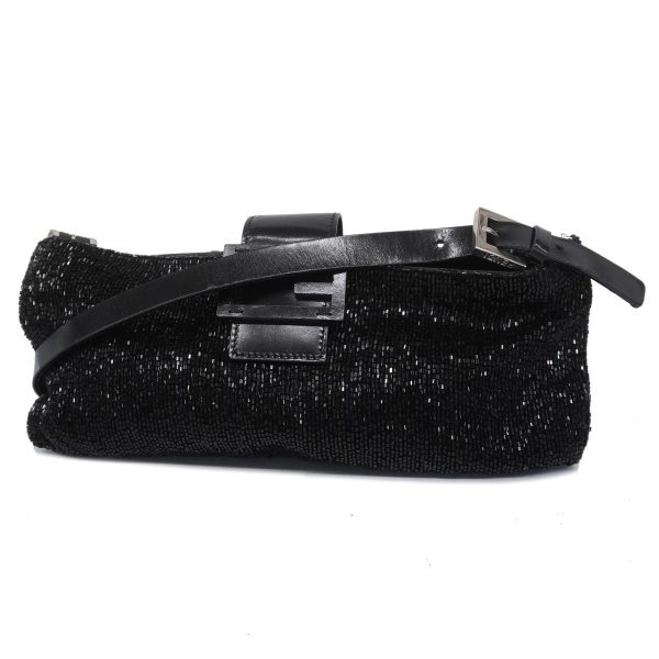 1240001052591 1 Fendi Beaded Shoulder Bag Black