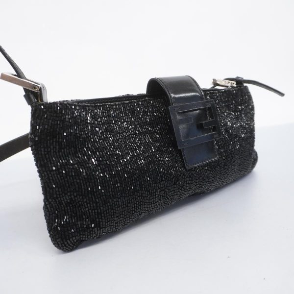 1240001052591 2 Fendi Beaded Shoulder Bag Black