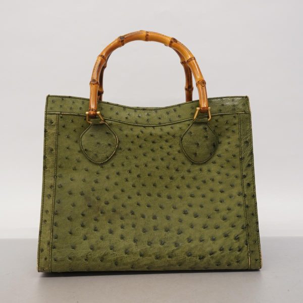 1240001052676 12 Gucci Bamboo Ostrich Handbag Khaki