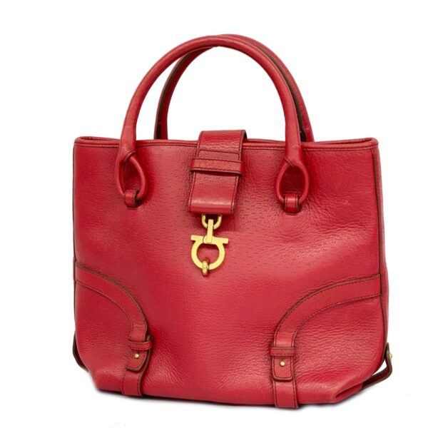 1240001052898 1 Salvatore Ferragamo Gancini Handbag Red