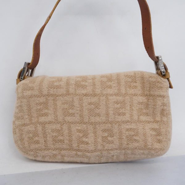 1240001052919 15 Fendi Zucca Mamma Bucket Wool Handbag Beige Brown