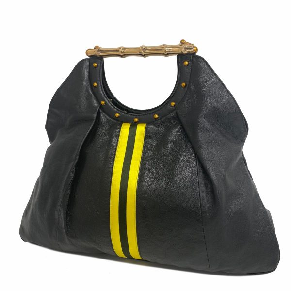 1240001052958 1 Gucci Bamboo Handbag Black Yellow