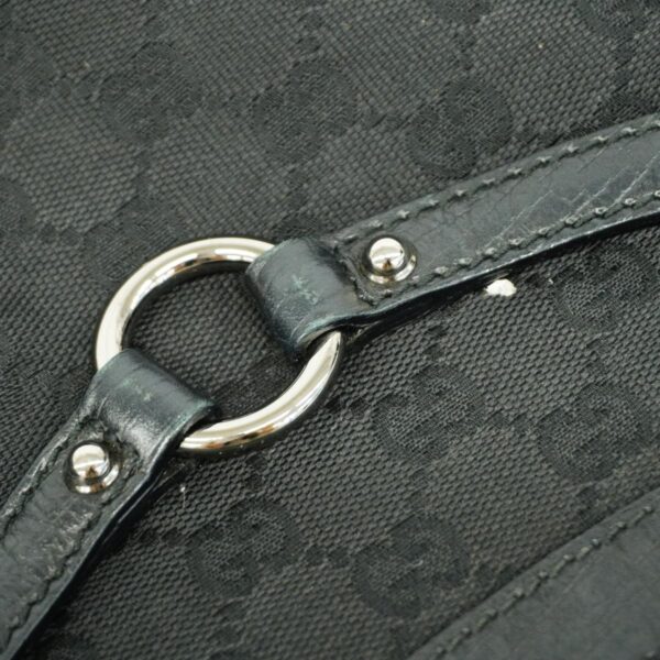 1240001053017 16 Gucci Horsebit GG Shoulder Bag Black