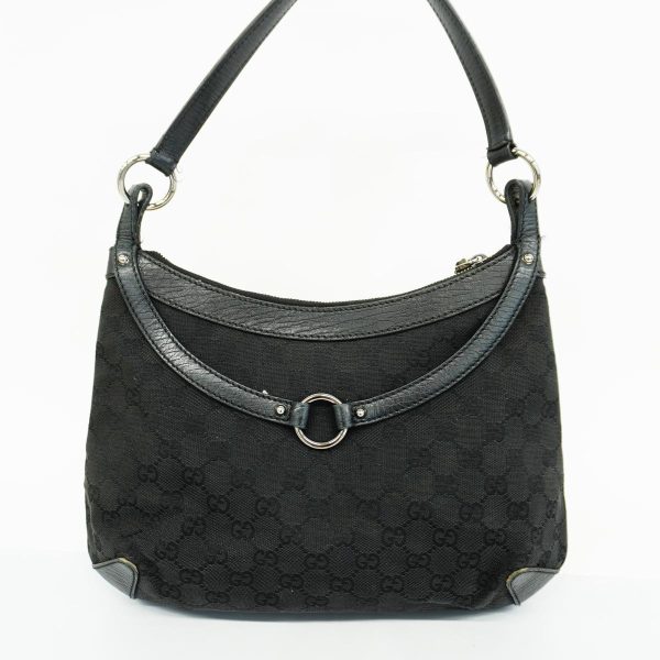 1240001053017 17 Gucci Horsebit GG Shoulder Bag Black