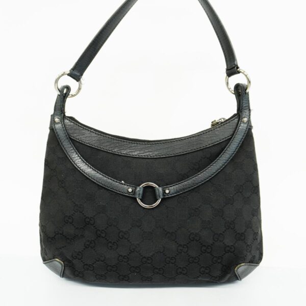 1240001053017 17 Gucci Horsebit GG Shoulder Bag Black